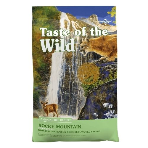 (EXP: 12月/2026) Taste of the Wild 2kg ((Rocky Mountain)) Roasted Venison & Smoke-Flavored Salmon 無穀物全貓糧 烤鹿肉+煙燻三文魚配方 2公斤 (90201607) 綠色 (新舊包裝隨機)